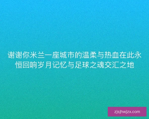谢谢你米兰一座城市的温柔与热血在此永恒回响岁月记忆与足球之魂交汇之地