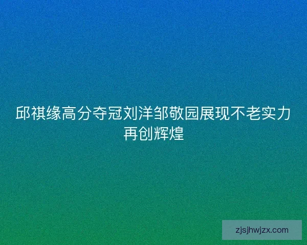 邱祺缘高分夺冠刘洋邹敬园展现不老实力再创辉煌
